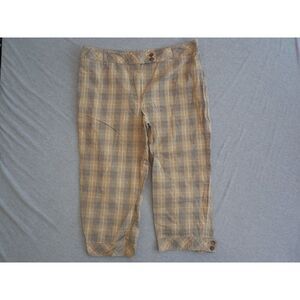 Nautica Capri Pants Women Sz 16 Plaid‎ Straight Leg Boho Everyday